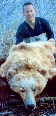 A rare blond grizzly bear