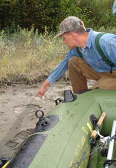 A bear's paw print along the Alaganik Slough